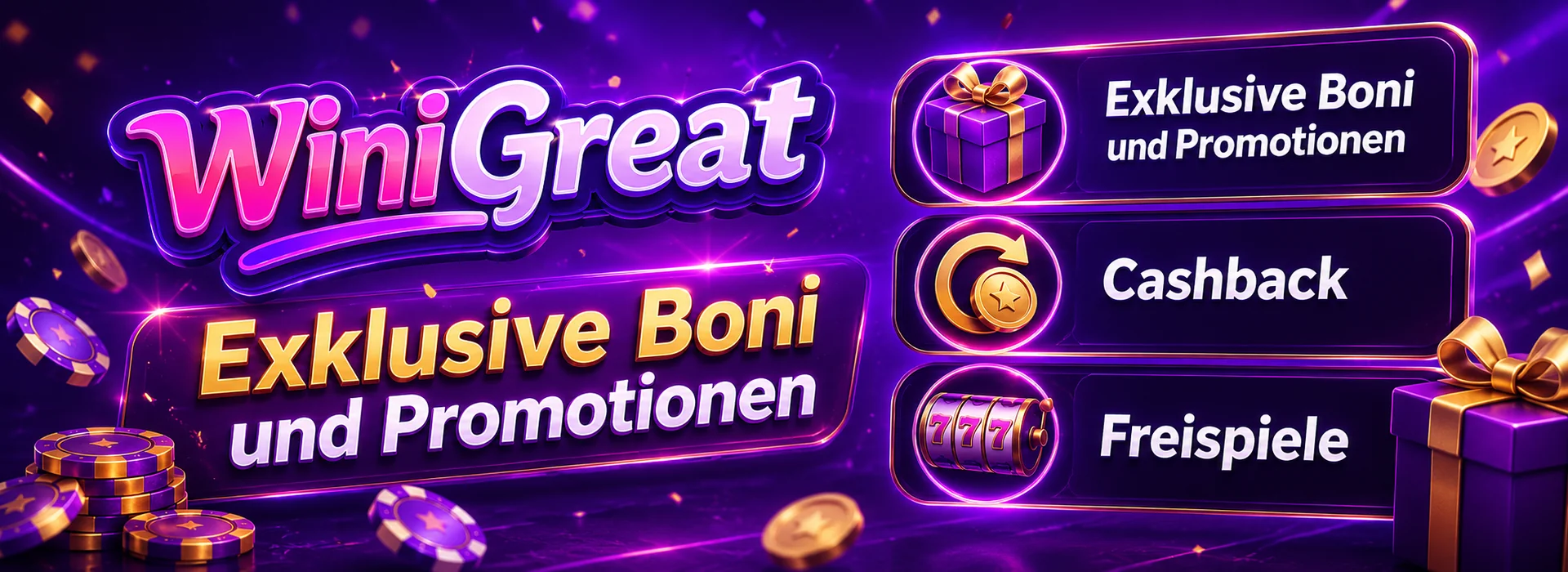 WiniGreat Casino Bonus: 100 % bis 500 € plus 200 Freispiele